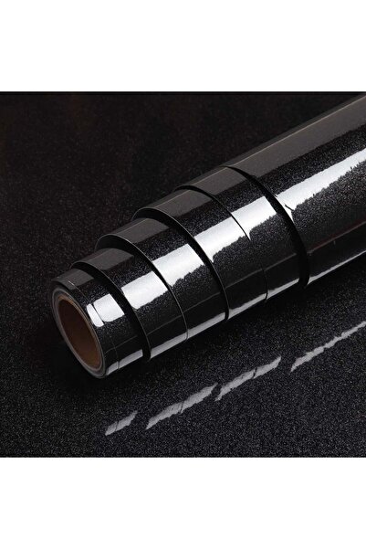 VEELIKE Tapet cu sclipici Veelike, vinil, negru, 40 x 300 cm