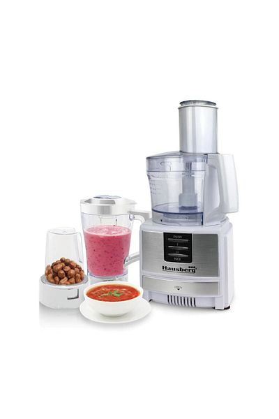 Hausberg Robot de bucatarie 3 in 1 HB7522AB , macinare, taiere, framantare, tocare, 600 W, Multifunctional