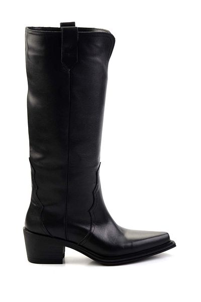 Bambi Black Leather Women's Boots K03274324503