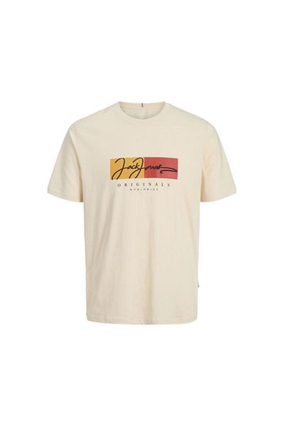 Jack & Jones Μπλούζα Jorfrederıksberg Box Script Tee Ss Cn Sn Erkek T-shirt 12278266 Εκτύπωση:ss25/φωτεινό λευκό