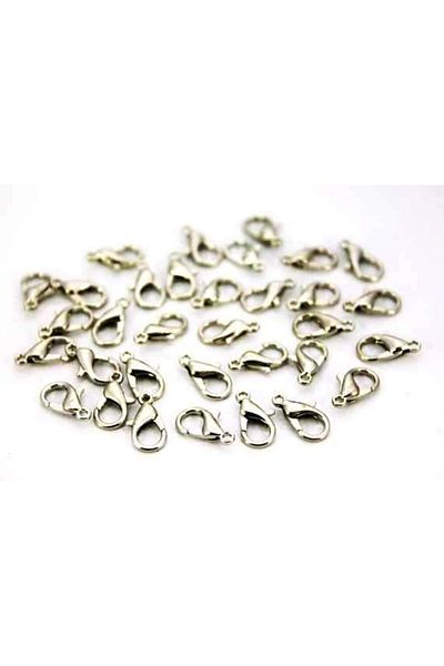 PASAMİA Parrot Clip, Lock Hook, Parrot Closing Clip, Necklace and Bracelet Lock Nickel Plated 40 Pieces
