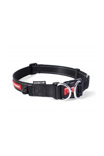 Ezydog Double up Medium Black Dog Collar - Double Ring