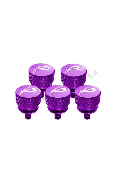 Flying Elephant Purple M3.5 Computer Case Screw Rog Logo Hand Tighten Step Thumb Knurled Aluminum Cnc Pc Beautify Mo