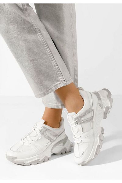 B T Shoes Alonna platform sneakers for women, white
