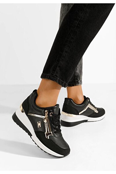 B T Shoes Κάιλεν Μαύρα Σνίκερς Πλατφόρμας