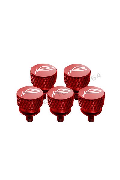 Flying Elephant Red M3.5 Computer Case Screw Rog Logo Hand Tighten Step Thumb Knurled Aluminum Cnc Pc Beautify Mod P