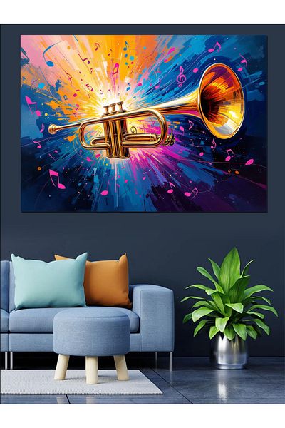 Tablomega Pictură decorativă cu trompetă de culoare abstractă