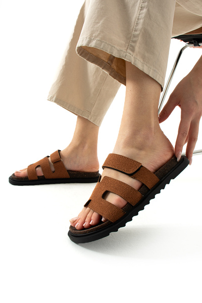 Neva'nın Butiği Весели дамски чехли от велкро с удобна подметка