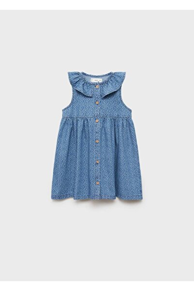 MANGO Baby Bebe Yaka Denim Elbise