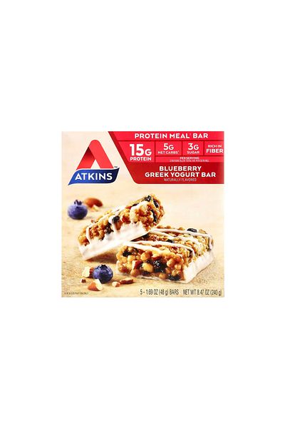 Cale Atkinson Atkins Protein Meal Bar Blueberry Greek Yogurt 5 Bars 1.69 oz (48 g) Each