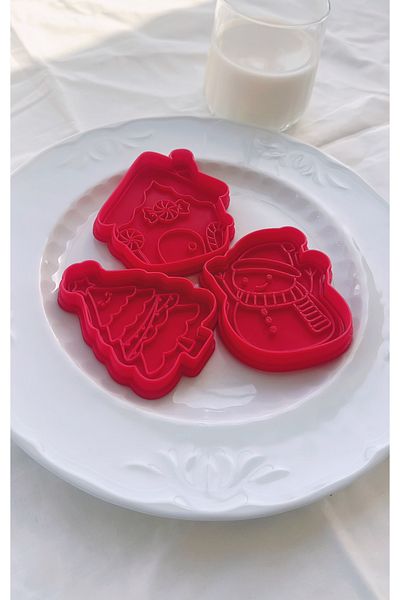 Arsdcraft Christmas Themed 3 Piece Cookie Cutter Set