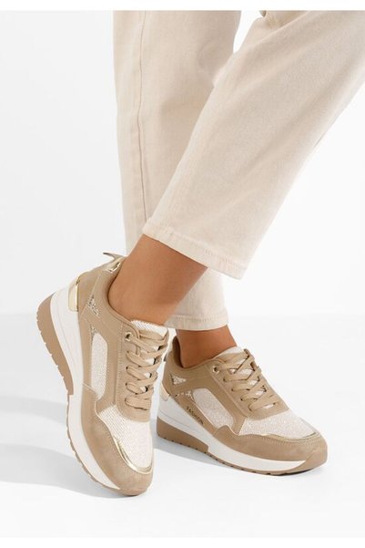 B T Shoes Χακί Σετόρα Σνίκερς Πλατφόρμας