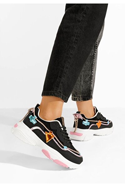 B T Shoes Γυναικεία Σνίκερς Λιβένα Μαύρα