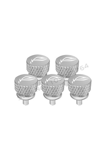 Flying Elephant Silver M3.5 Computer Case Screw Rog Logo Hand Tighten Step Thumb Knurled Aluminum Cnc Pc Beautify Mo