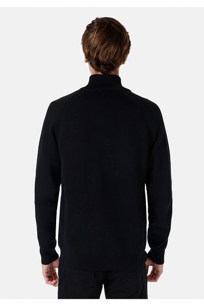 Colin's Pulover negru pentru bărbați, cu decolteu țestoasă, jacquard