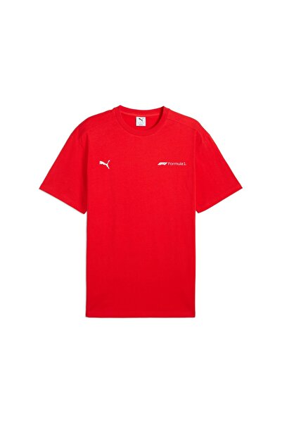 Puma Ανδρικό μπλουζάκι F1 Essentials+ σε κόκκινο casual στυλ 63012203