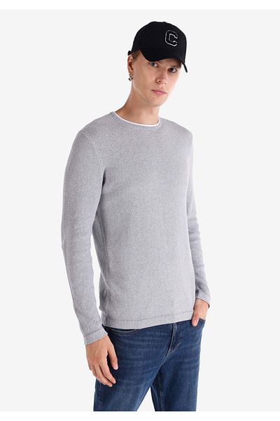 Colin's Gray Slim Fit Crew Neck Men's Sweater