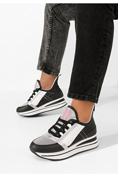 B T Shoes Μαύρα αθλητικά παπούτσια πλατφόρμας Ταμίλα