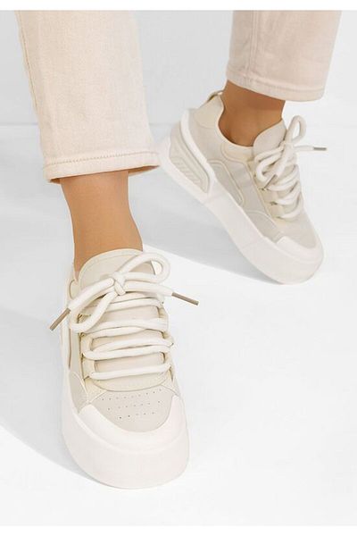 B T Shoes Sneakers cu platforma Barbarra bej