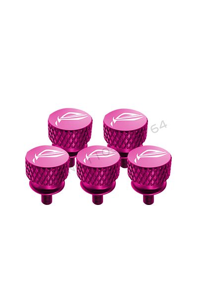 Flying Elephant Pink M3.5 Computer Case Screw ROG Logo Hand Tighten Step Thumb Knurled Aluminum CNC PC Beautify MOD