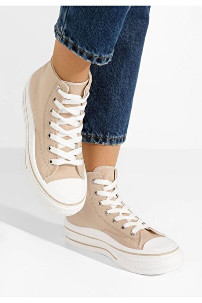 B T Shoes Γυναικεία sneakers αστραγάλο Hanya μπεζ