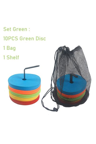 Ninth World Set Green 10pcs Soccer Flat Cones Marker Disc Basketball Sports Speed Agility Training Markers Indef