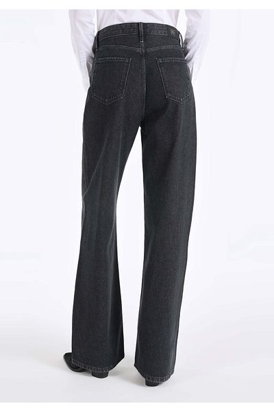 Colin's 970 Berry Regular Fit Pantaloni albi de damă cu talie înaltă și picioare largi