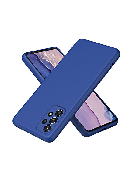 Choice غلاف هاتف A52S 5G أزرق داكن أصلي من السيليكون السائل لهاتف Samsung Gal...