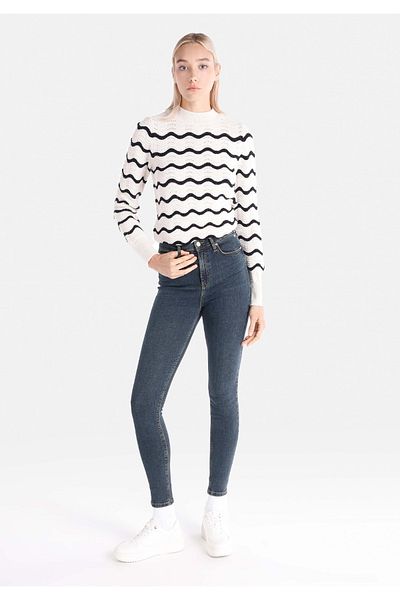 Colin's 760 Diana Pantaloni albaștri pentru femei, cu talie înaltă, slim fit