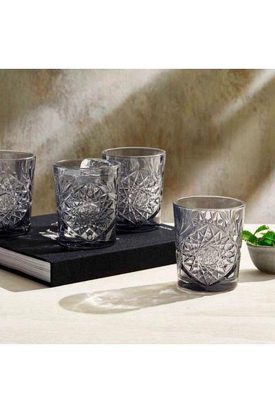 Viejo Valle Set of 6 universal glasses, Libbey Hobstar, 350 ml, gray