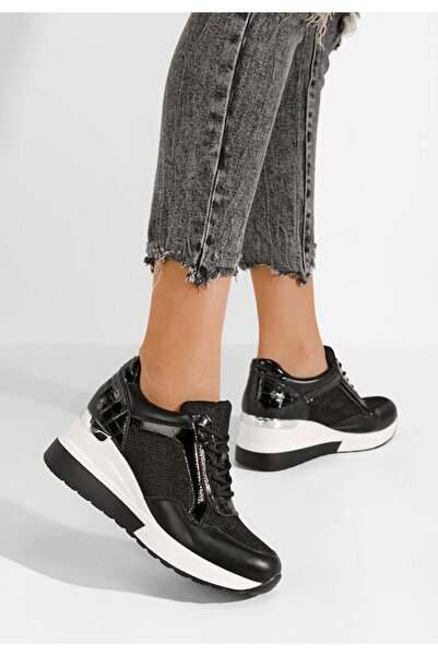 B T Shoes Sneakers Dama Cu Platforma Negri Venista
