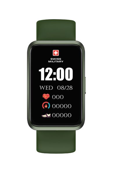 Swiss Military Rhine2 Smart Band 1.57”Display,BT Calling,Health Tracking,7-Day Battery,iOS/Android Compatible,Green