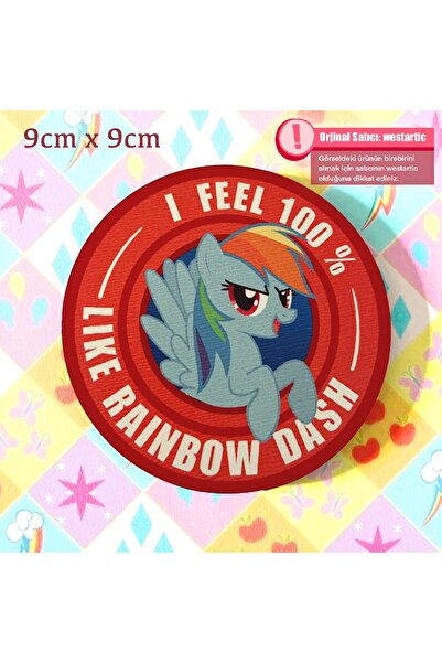 westartic My Little Pony | Rainbow Dash Baskılı 9 cm Ahşap Bardak Altlığı