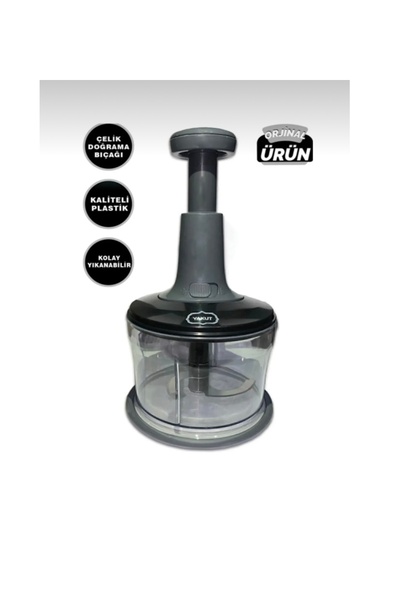 abnturk Paslanmaz Çelik Bıçaklı Üstten Basmalı El Rondosu El Blender Pratik D...