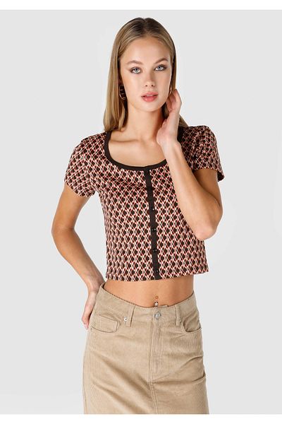 Colin's Tricou cu mânecă scurtă multicolor pentru femei, slim fit, cu gât rotund