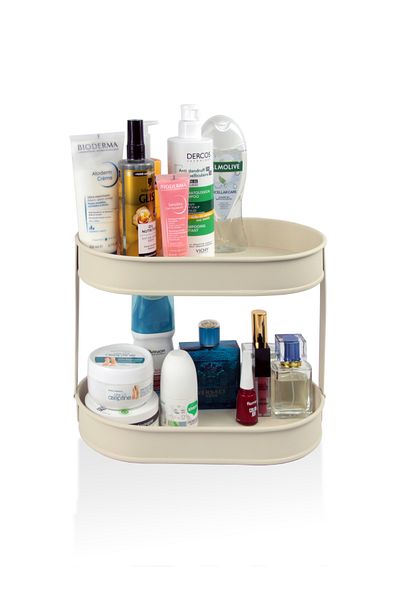 EVSTYLE Οβάλ Organizer 2 Επιπέδων 24x19x32 cm - Κρέμα