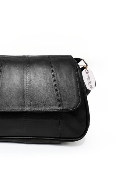 westbag Geantă Messenger din piele naturală pentru femei, neagră