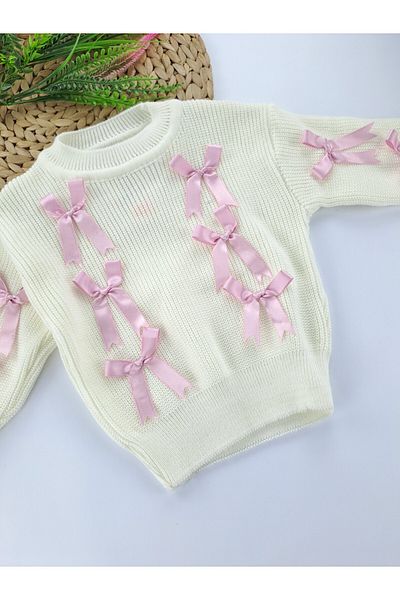 Butik Tricotaj pentru fete Pulover tricotat cu fundita cu diferite opțiuni de culori sezoniere