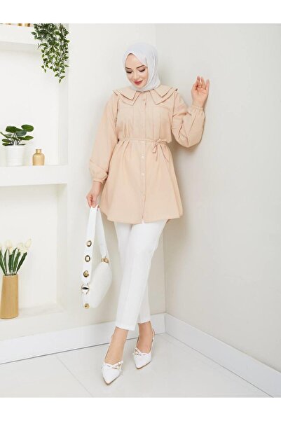 moda periy kadın modest yazlık Bebe Yaka Tesettür Tunik