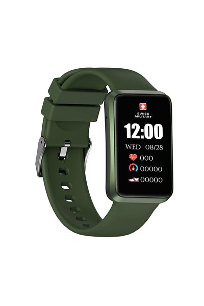 Swiss Military Rhine2 Smart Band 1.57”Display,BT Calling,Health Tracking,7-Day Battery,iOS/Android Compatible,Green