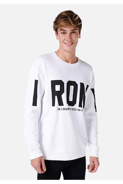 Colin's Hanorac alb cu imprimeu cu decolteu rotund pentru bărbați Cl 1067465