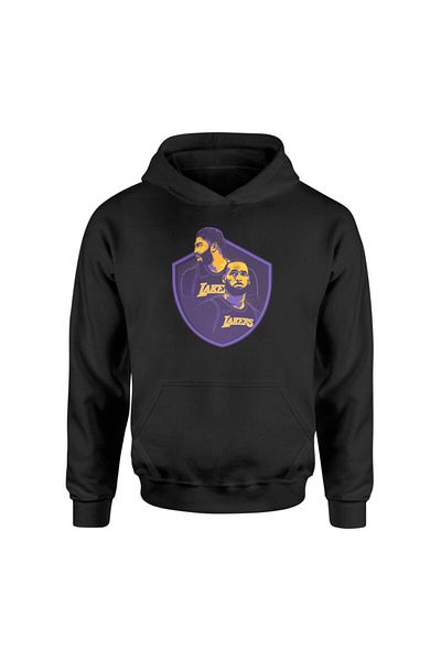 Pisa Art Μαύρο φούτερ με κουκούλα Davis Lebron Badge