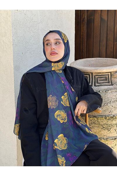 Modakaşmir Rosa Pattern Prose Shawl