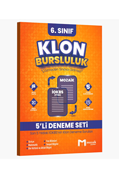 Mozaik Yayınları 6. Sınıf Bursluluk Klon 5 li Deneme Seti Mozaik