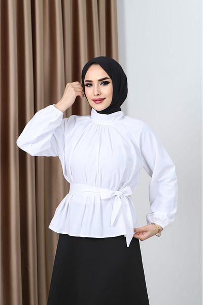 CNG MODA Hijab Belted Shirt