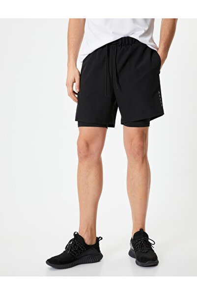 Koton Taytlı Şort Beli Bağcıklı Baskılı Cep Detaylı