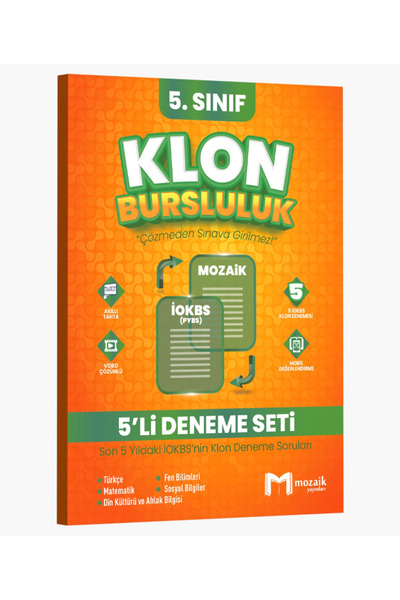 Mozaik Yayınları 5. Sınıf Bursluluk Klon 5 li Deneme Seti Mozaik