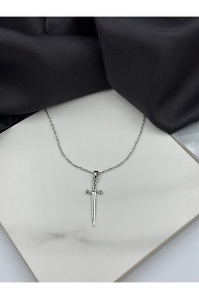 Lumiera 2'li Kırmızı Pamuk Prenses Kalp ve Kılıçlı Çelik Kolye Seti