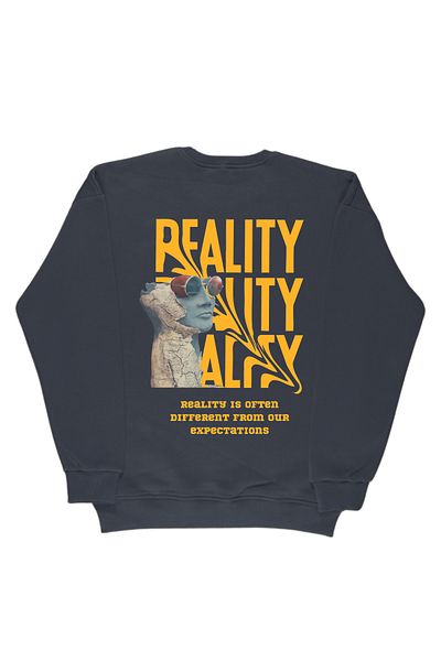 By Caspita Fashion Lenithra Reality Back Printed Unisex Oversize Smoked Sweatshirt