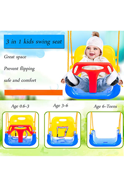 Generic 3-in-1 Kids Swing Seat for Indoor Outdoor